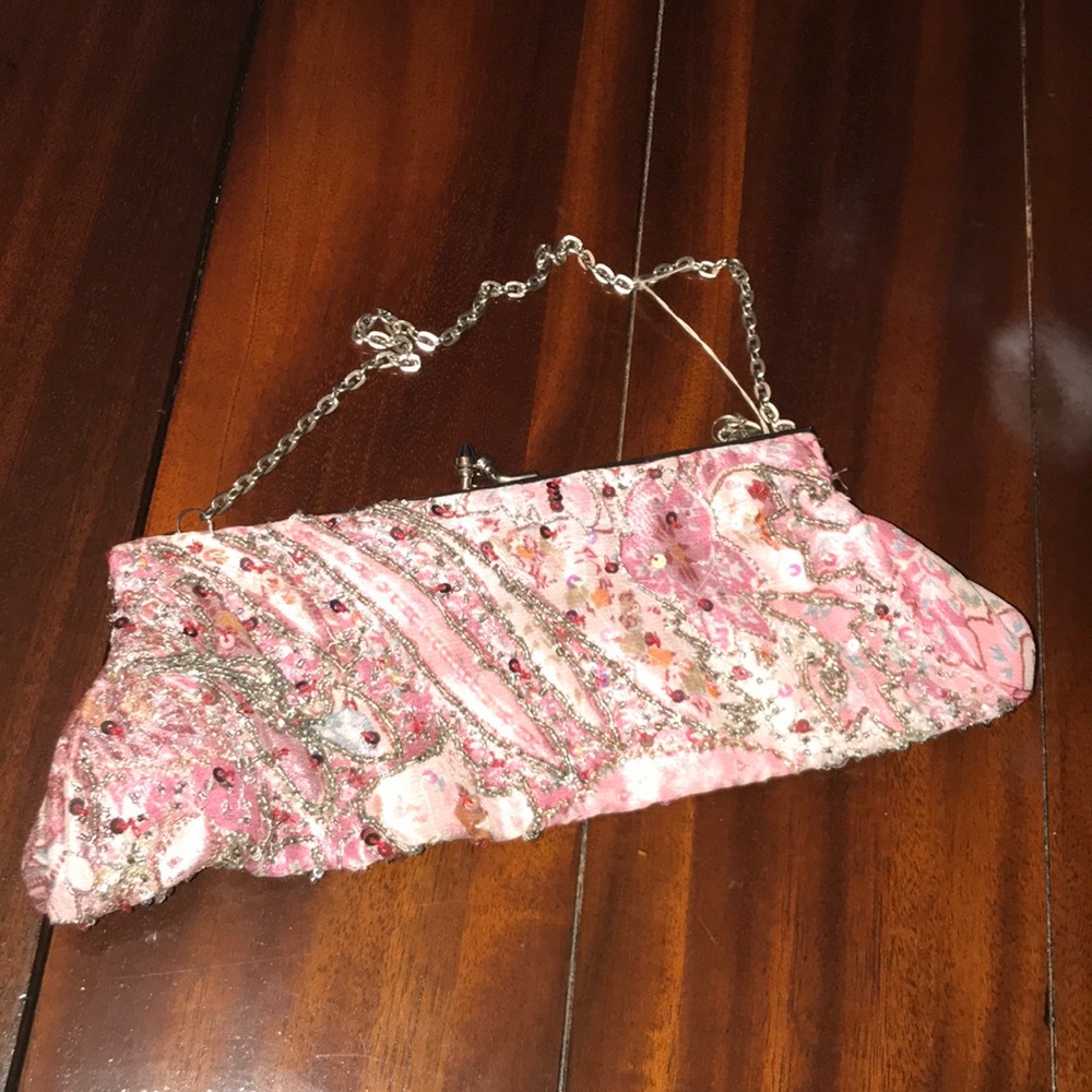 Pink Beaded Evening Bag
